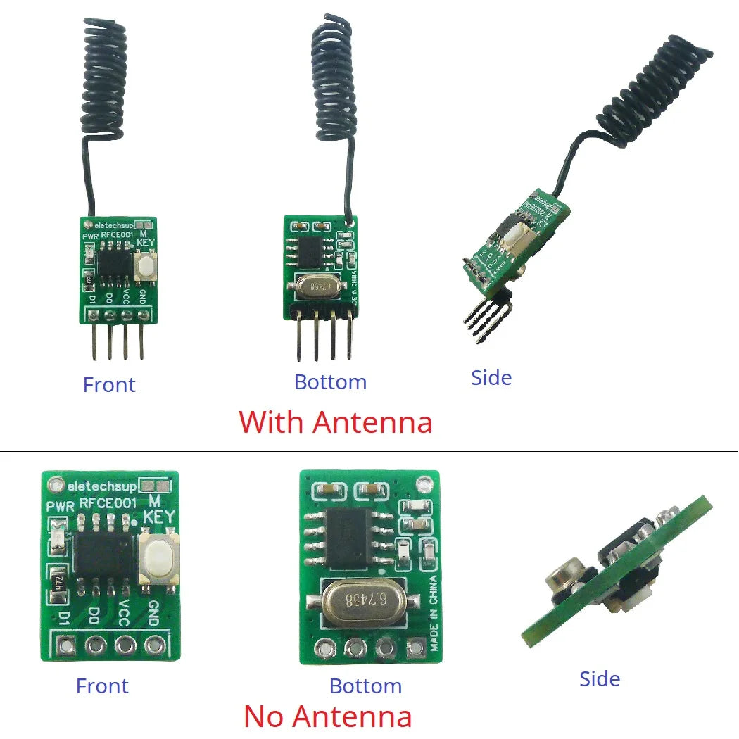 RFCE001 Mini 2CH 433M UHF Wireless Receiver PT2262 2264 EV1527 Decoder ASK OOK Learning Fixed Code Decoding Module Smart Home Automation