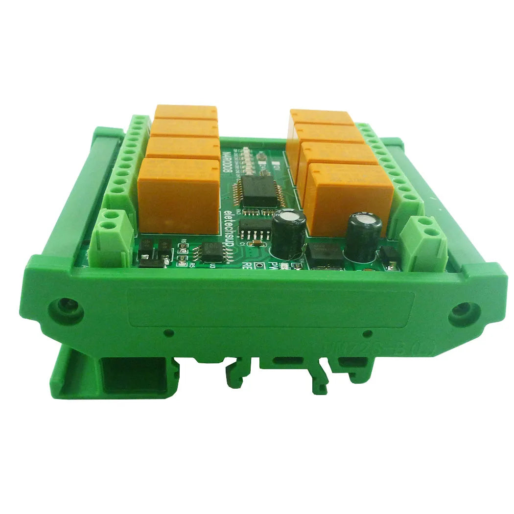 N4ROD08 DC 12V-24V 8 Channels Micro Size & Low Power Consumption RS485 RS422 Relay Board DIN C35 Rail Mount Box for PLC HMI