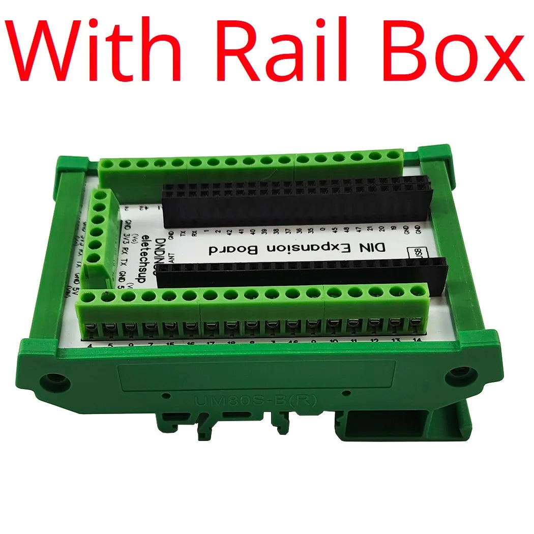DNDINS3 ESP32-S3 Din Rail Mounting Expansion Board All PinOut 3.96 Screw Terminal Module USB OTG N16R8 N8R8 for Wi-Fi + Bluetooth LE