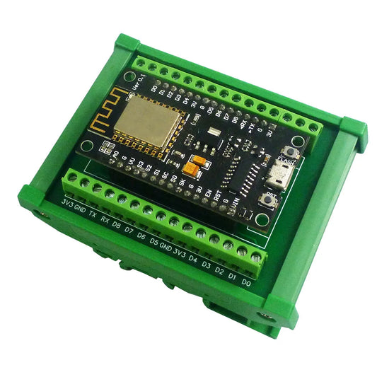 DNESP82 WIFI NodeMcu Lua ESP8266 Wifi GPIO DIN Rail 3.96 PinBoard Box Expansion Board for Arduiuo Ethernet PLC