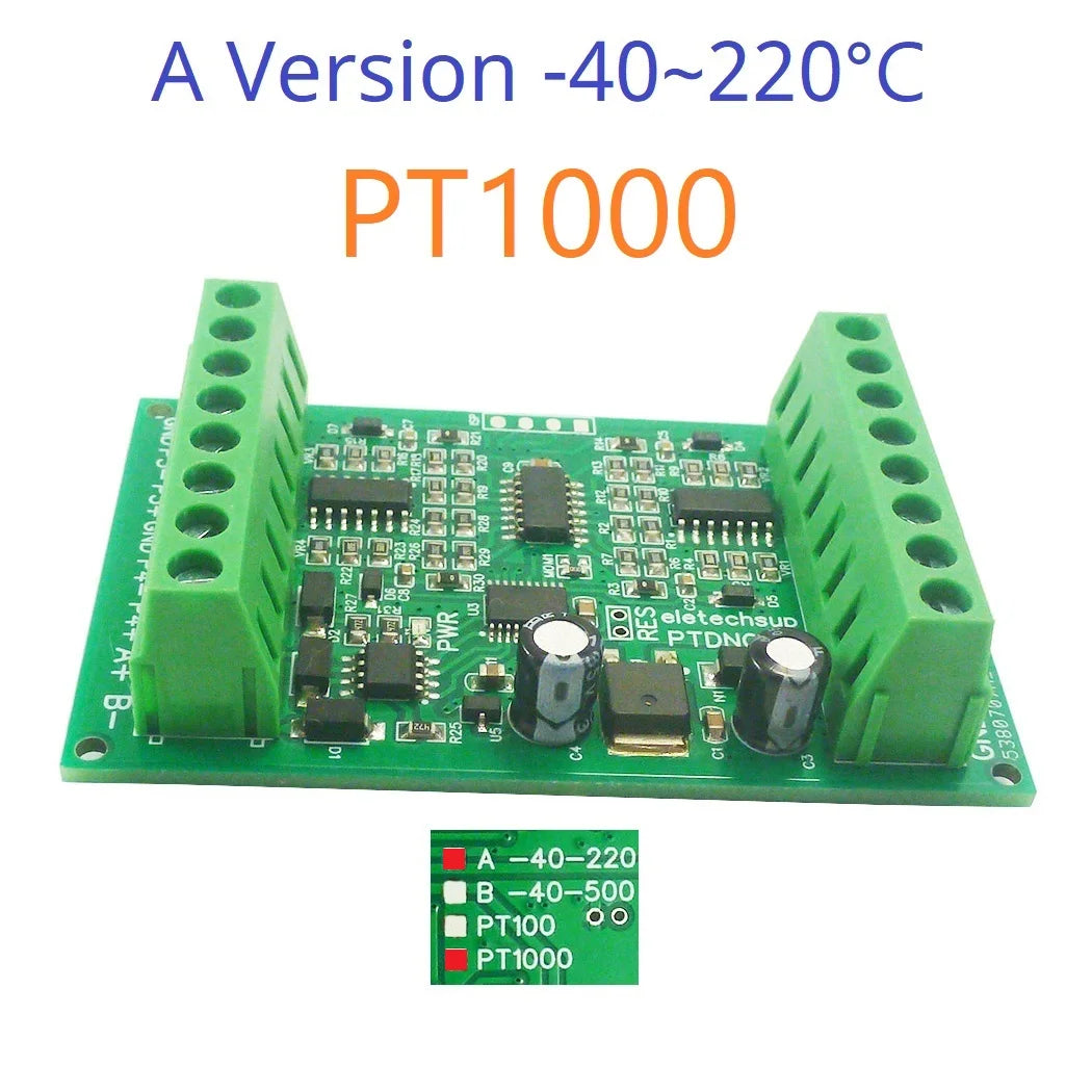PTDNC04 PT1000 4CH Modbus Wide Range Temperature Sensor Collector PT100 RTD Platinum Thermal Resistance RS485 Remote Analog Quantity