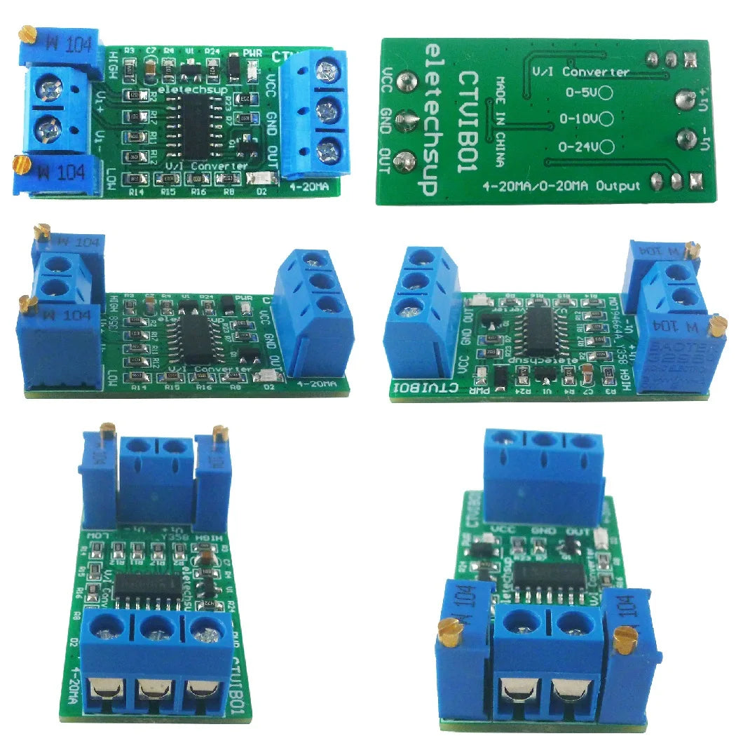 CTVIB01 0-5V/0-10V to 4-20mA/0-20mA Voltage to Current Analog IO Module Transmitter V/I Linear Converter for PLC RS485 Sensor