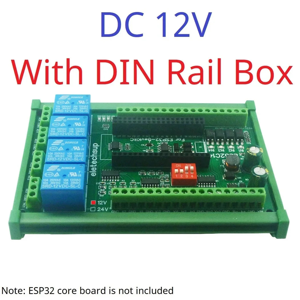 ES32C14 DC 12V 24V ESP32 Expansion Board Digital Analog DAC ADC IO Wifi Relay Switch ES32C14 Module for Arduino PLC Smart Home IOT Diy