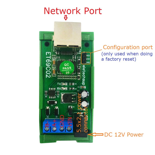 ET69C02 Serial Port Server Module RS485 to Ethernet Network TCP/IP Converter UDP TCP Client Server Modbus Master Slave
