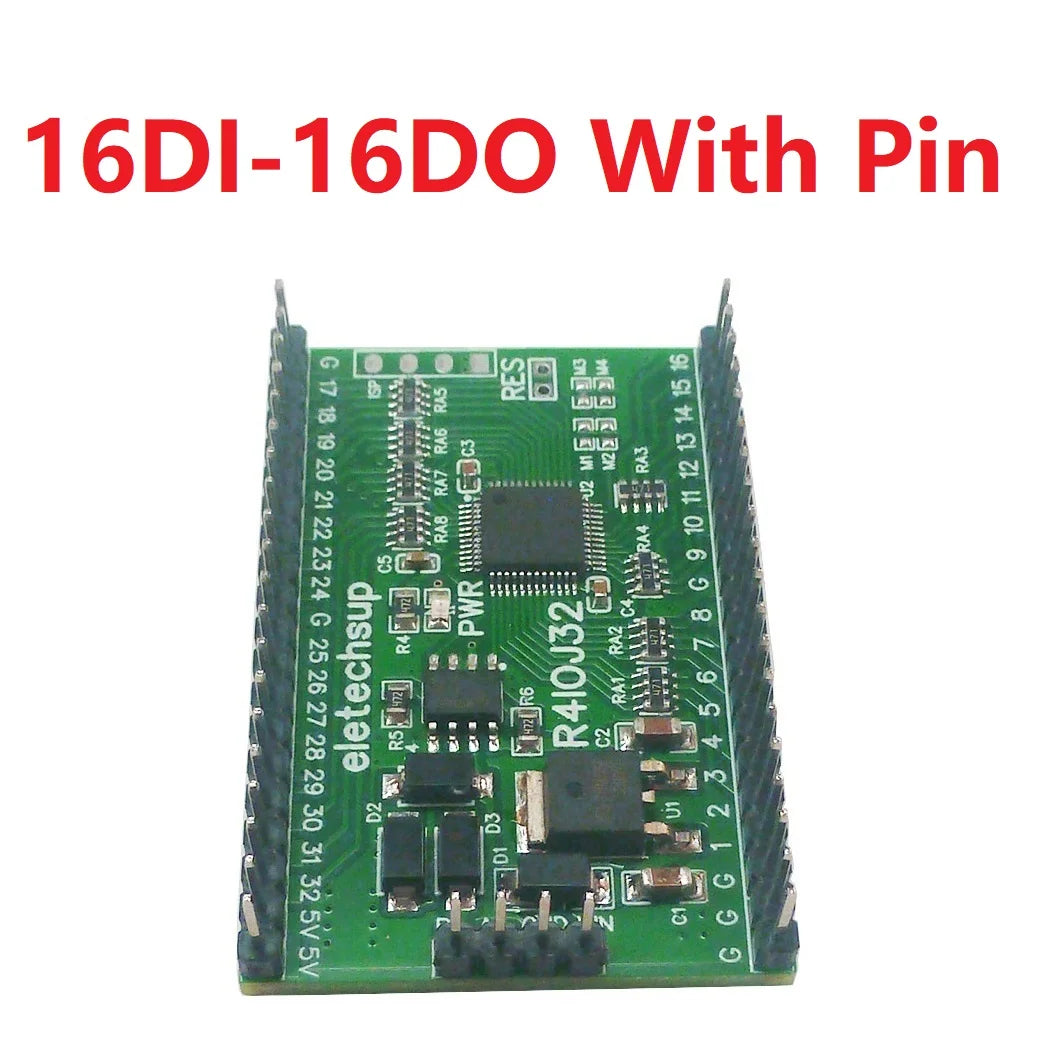 R4IOJ32 32CH RS485 2.54mm Pin Core Board Modbus Rtu Input and Output Control PLC HMI Remote IO Expanding Board R4IOJ32 DC 5V 12V 24V