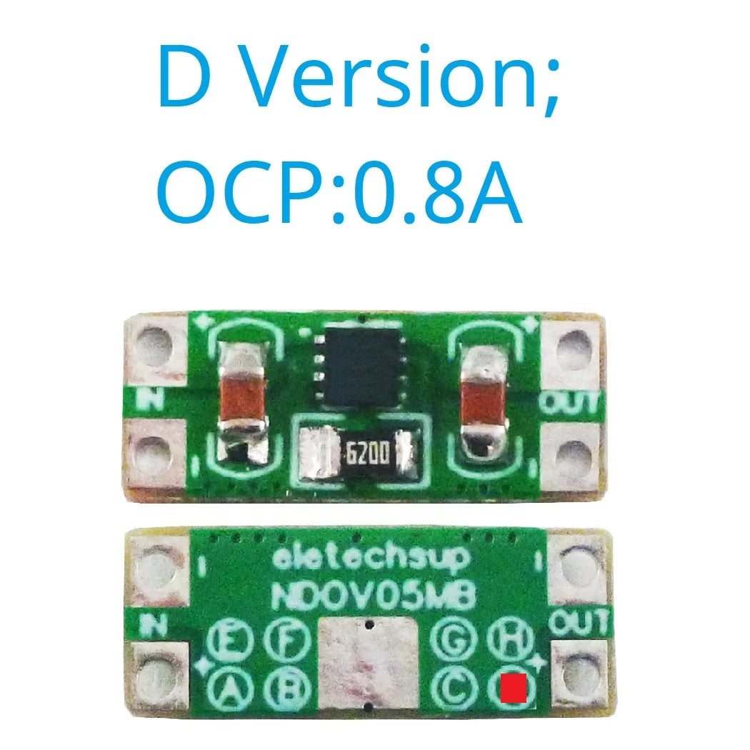 NDOV05MB DC 3.3-5V 0.2-2.5A Overvoltage Overcurrent Power Supply Protector OCP OVP UVLO OTP Protection Module for 18650 Lion Lifepo4 NIMH
