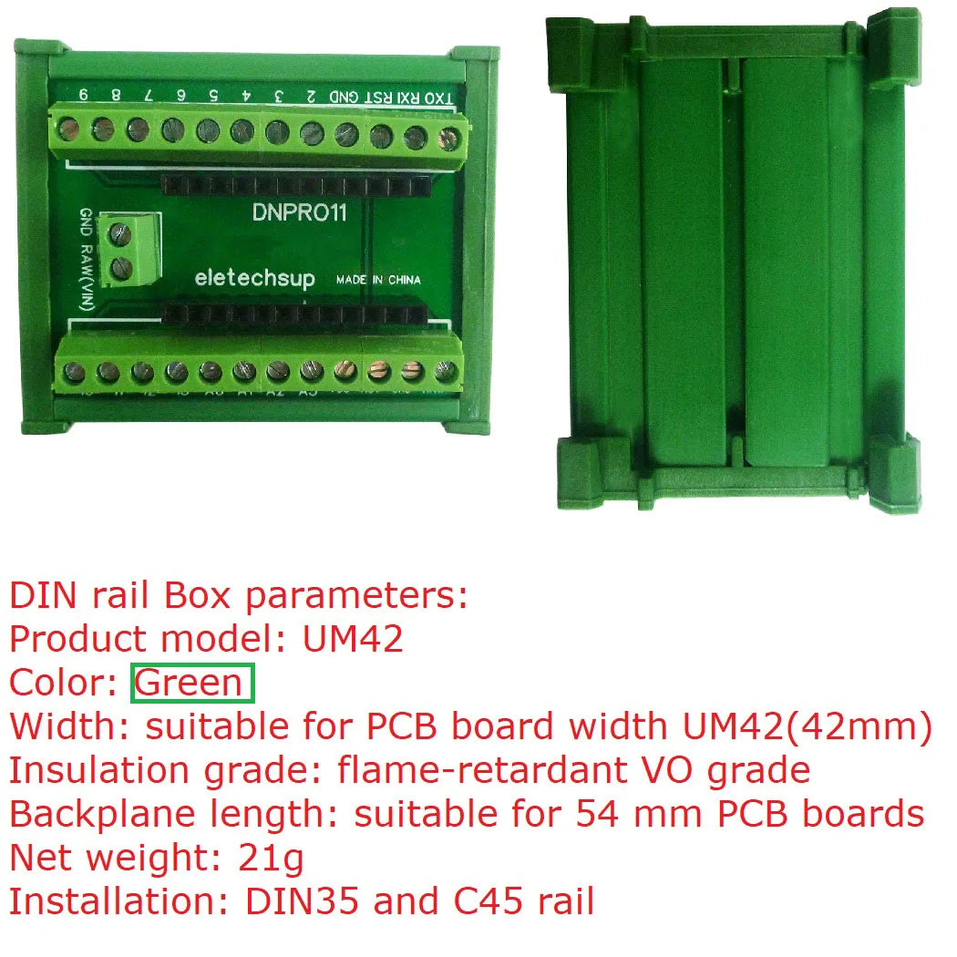 DNPRO11 DIN Rail Mount Screw Terminal Block Adapter Module For Arduiuo Pro mini Board