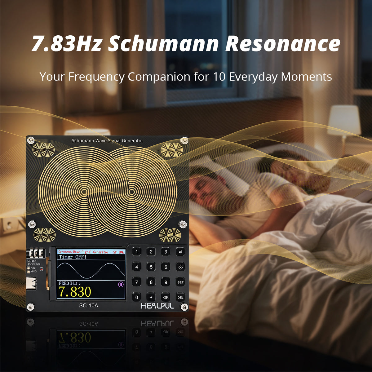 Schmann generator Healpul Large Antenna Frequency Generator with Timer Adjustable Schumann Resonance Generator|0.01Hz-200kHz Meditation