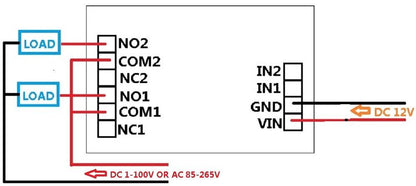 IO22A02 12V 2Ch multi-function Delay Relay Timer Control Switch LED PLC Home Lamp Motor