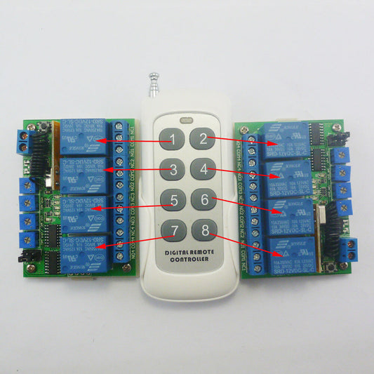 RF22A04 433M 1TX+ 2 RX ASK RF Wireless Adjustable Delay Time LED Bulb Motor Controller