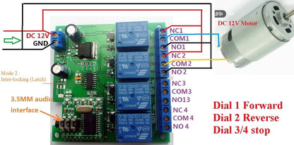 AE11A04 Keypad DTMF MT8870 Generator Audio Encoder + 4 Channels Decoder Relay