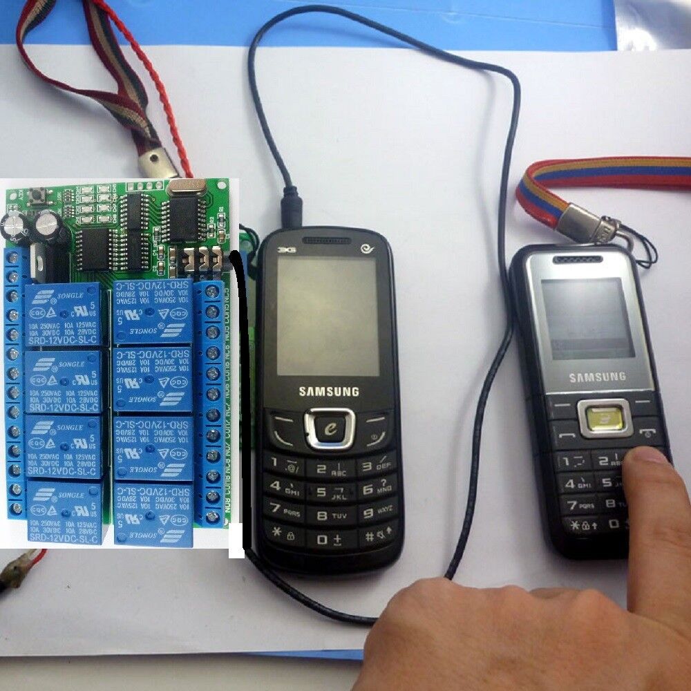 AD22A08 12VDC 8ch MT8870 DTMF Tone Signal Decoder Relay + DTMF Encodr Button Boa