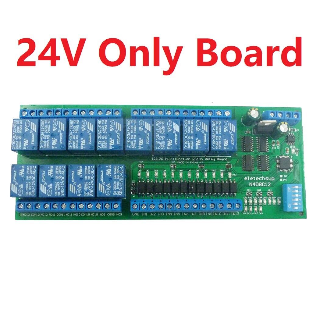 N4D8C12 12ch Digital IO UART RS485 Relay Module Modbus RTU DIN35 C45 Rail Box PLC PTZ
