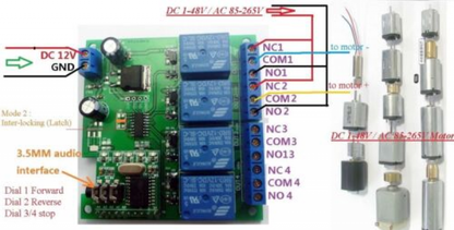 DC 12V 4CH DTMF Relay MT8870 Phone Voice Decoder Remote Controller Switch Module