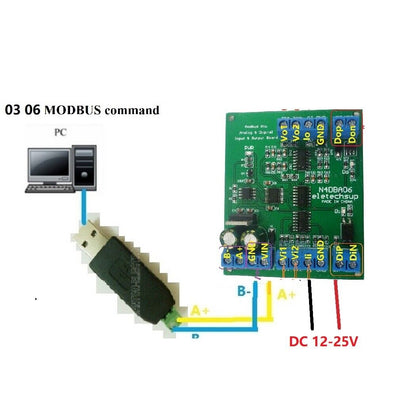 N4DBA06 8CH 0-5V 0-10V 4-20MA Voltage Current Signal Generator Detector RS485 Modbus RTU