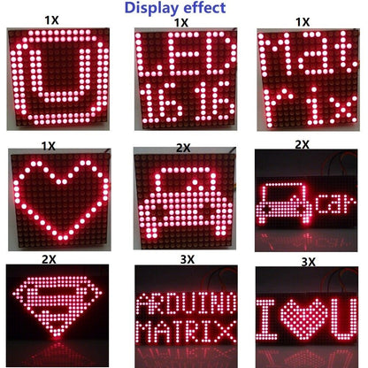 DM42A16 with ARDUINO sketch 16x16 Matrix Dot Red mini LED Display for MEGA DUE