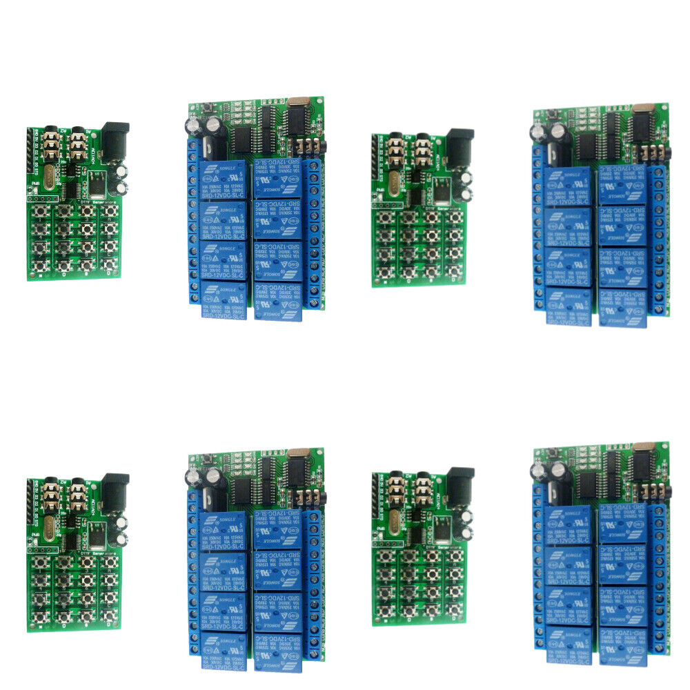 AD22A08 12VDC 8ch MT8870 DTMF Tone Signal Decoder Relay + DTMF Encodr Button Boa
