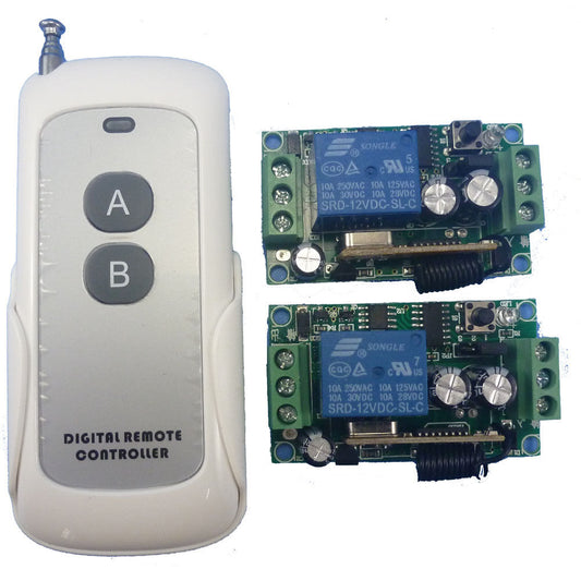 AK029 DC12V 1PCS RF Wireless Remote Relay Control Switch System 2PCS Receivers 433M