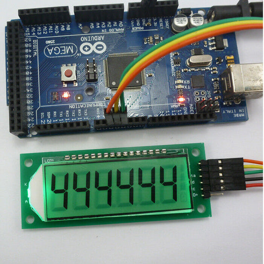 for Arduno 6 Digit 7 Seg SPI LCD LED Display Module with R3 MEGA2560 example Cod