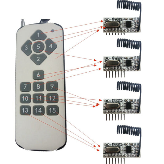 RF15B04 15CH Remote VS 4 135uA Low-Power -117dBm  5V TTL Decoding RF ASK For Arduino MCU