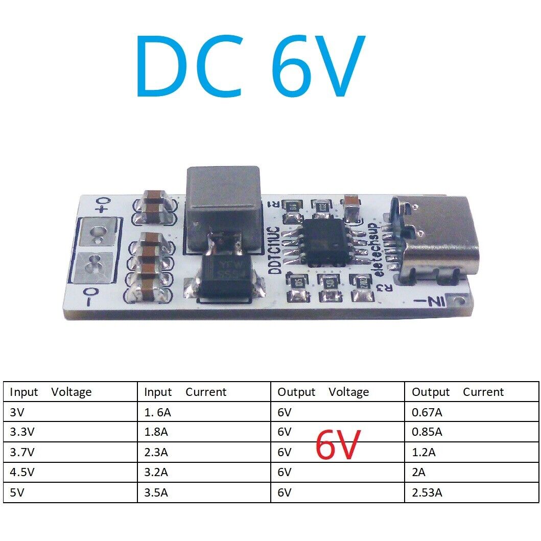 DDTC11UC 3.5A USB C TYPE-C to DC 6V 8.4V 9V 12V Step-Up DC-DC Boost Converter Power Suppl