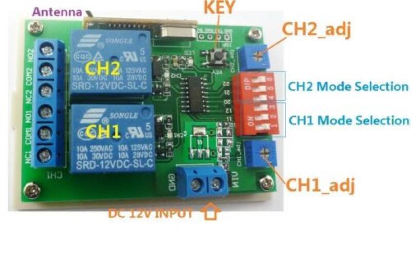 433Hz 12V Wireless Remote Control RF Adjustable Delay timer Relay Switch Module
