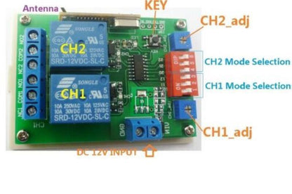 CE029A 433Hz 12V Wireless Remote Control RF Adjustable Delay timer Relay Switch Module