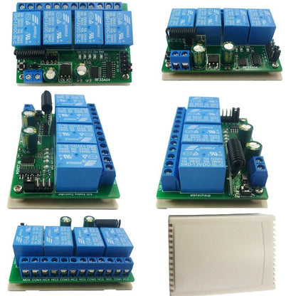 RF33A04  4 Channels RF Wireless HCS301 12V DC 433M RF Rolling Code Encoder Decoder Motor