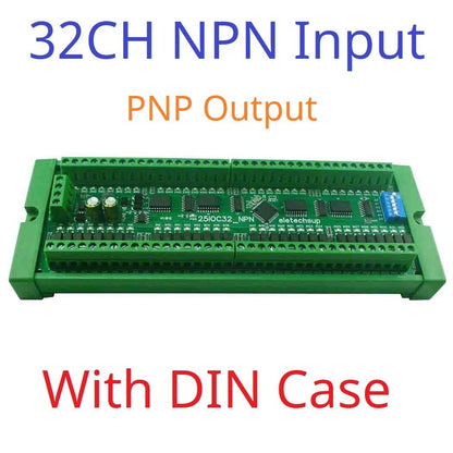 25IOA08 25IOB16 25IOC32 8-32 DI-DO PNP to PNP RS485 Modbus Rtu Remote IO Module DC 12-24V 300MA DMOS PNP