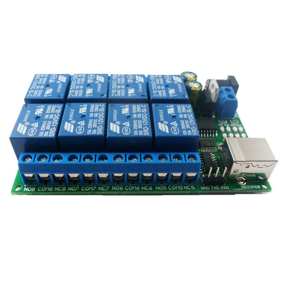 UD23A08 USB TTL232 UART PC MCU COM Relay CH340 WIN10 Linux MAC 8ch DC 5V 12V 24V