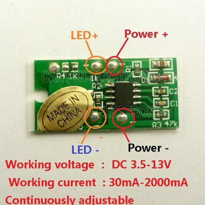 DC 1.2W White LED light or 1x 3.5-5V 2A Touch Switch LED Driver Controller