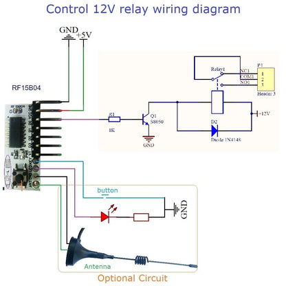 RF15B04 Low-Power -117dBm 4 Button Fixed Code Decoder for Arduino R3 MEGA DUE Pro MCU