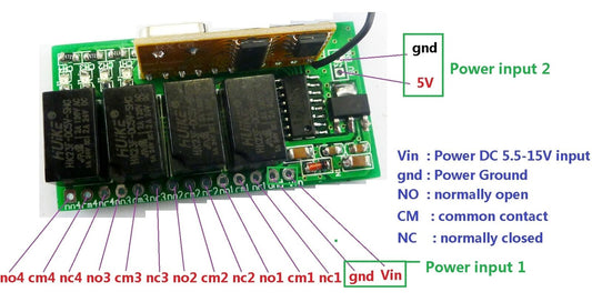 Mini DC 5V 12V 433M Wireless Controller RF Relay Switch for Arduno