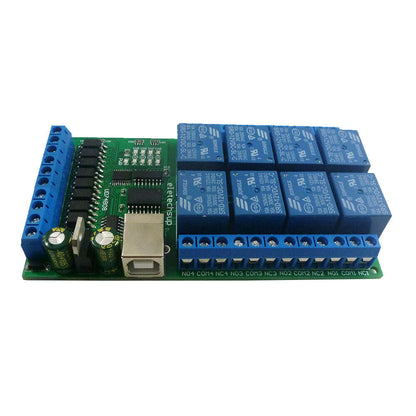 UD74B08 DC 12V 24V 8ch IO Digital Collector USB COM Serial Port UART Relay