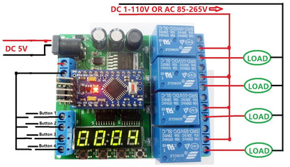 IO22C04 4CH 4 Bit LED Pro mini PLC for Arduino  Cycle Delay Time Switch Control