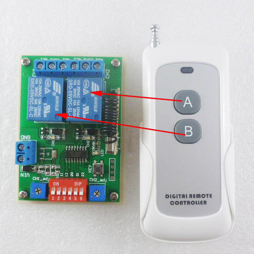 12V Wireless remote MultiFunction Momentary-Latch-Toggle-Delay Timer adjustable