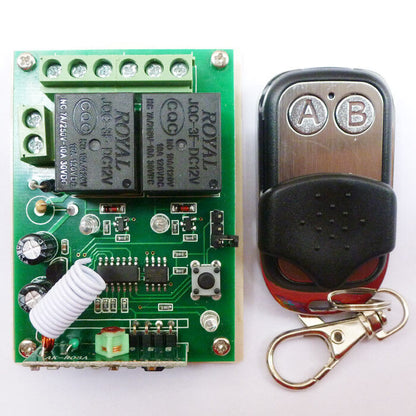 AK019 2 Switch EV1527 Encoder Keyfob 2 Ways Relay Receiver Controller 433.92MHZ DC12V