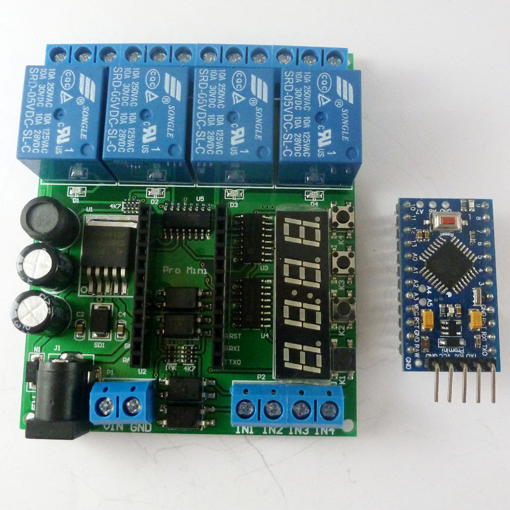 IO22C04 4CH 4 Bit LED Pro mini PLC for Arduino  Cycle Delay Time Switch Control
