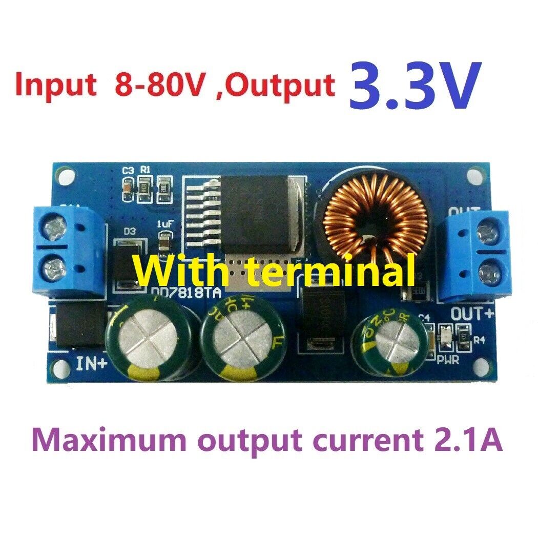 DD7818TA 2.1A HV DC-DC Converter Buck Module EBike 8-80V 48V 64V to 3.3V 5V 6V 9V 12V 15V