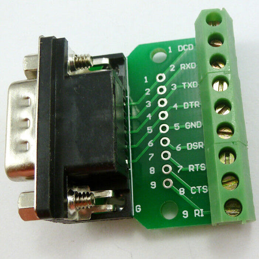 DB9 D SUB DE9 Male Connector 9 Pin Terminal Breakout Board UART RS232  RS485 422