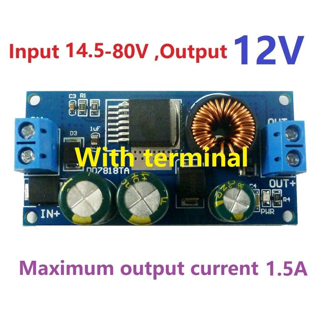 DD7818TA 2.1A HV DC-DC Converter Buck Module EBike 8-80V 48V 64V to 3.3V 5V 6V 9V 12V 15V