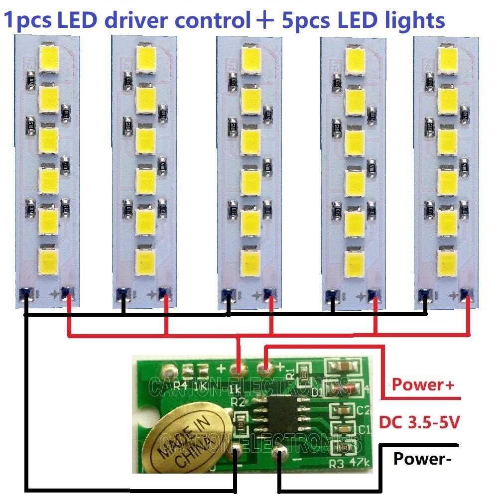DC 1.2W White LED light or 1x 3.5-5V 2A Touch Switch LED Driver Controller