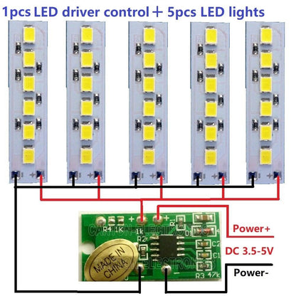 DC 1.2W White LED light or 1x 3.5-5V 2A Touch Switch LED Driver Controller