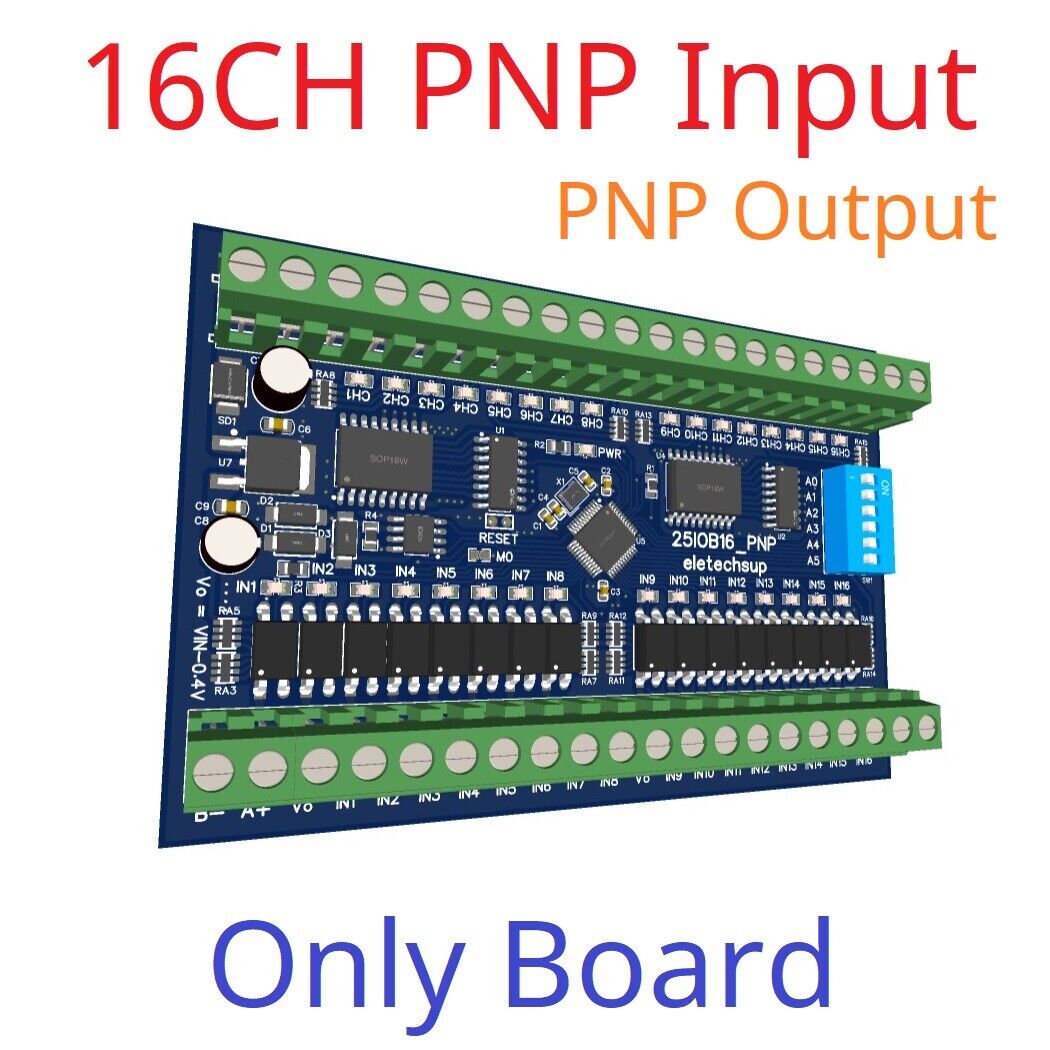 25IOA08 25IOB16 25IOC32 8-32 DI-DO PNP to PNP RS485 Modbus Rtu Remote IO Module DC 12-24V 300MA DMOS PNP