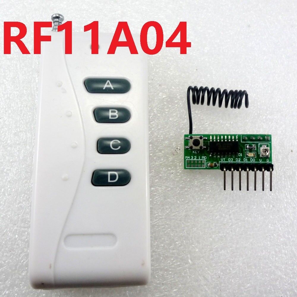 RF11A04 3-5V 433M PT2262 remote control & RF Wireless Delay Decoding module