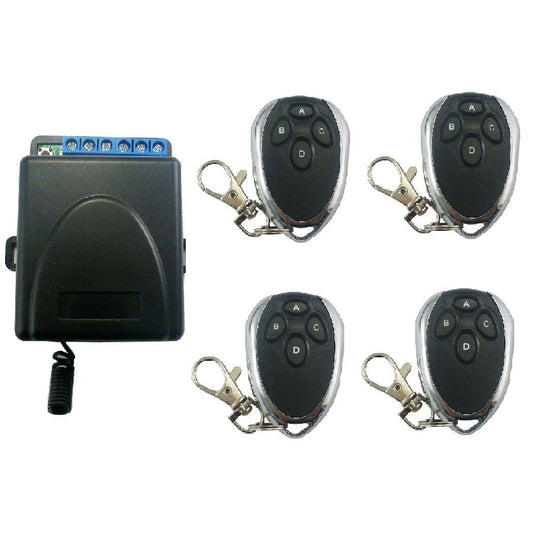 RF32B02 4 Remotes 1 Receiver Control DC 12V 2CH Wireless RKE Secure Remote Rolling Code