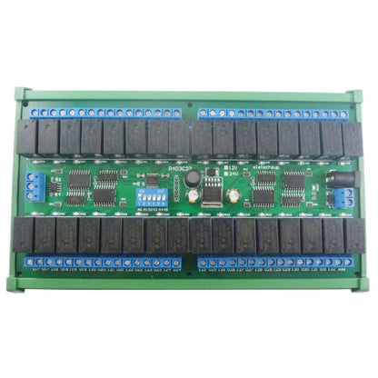 R4D3C32 Eletechsup DC 12V 24V 32Ch Modbus RTU RS485 Bus Relay UART Serial port DIN35 Rail