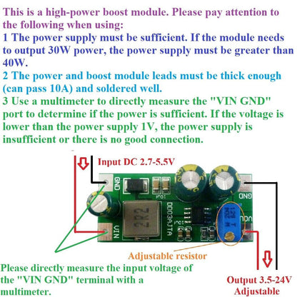 DD03AJTA 6A DC 3.3V 3.7V to 5V 6V 9V 12V 15V 24V DC-DC Boost Converter Module LED IP PTZ