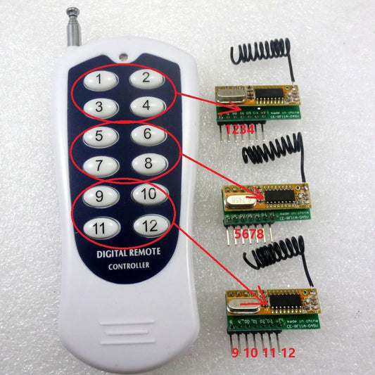 RF11A04 RF Wireless Transceiver Codech kit 12CH 433M for Arduno MCU AVR Relay PLC Smart
