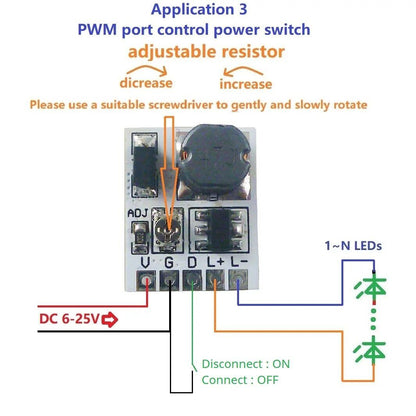 LD24AJTA 5000:1 Dimming DC 6-24V 22W Adjustable Constant Current Step-Down High Brightnes